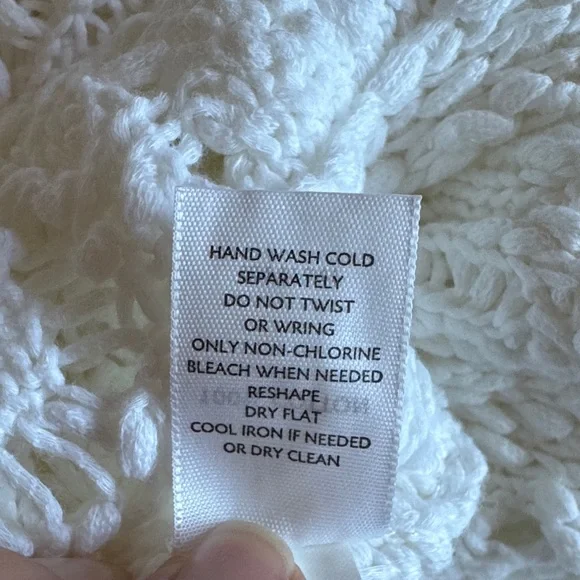 NWT J. Jill White Crochet Cotton Knit Sweater size Large - Picture 10 of 15